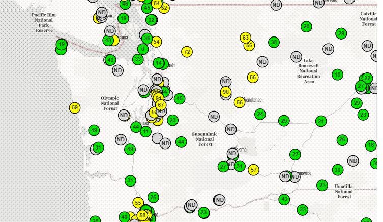 Washington Air Quality Map